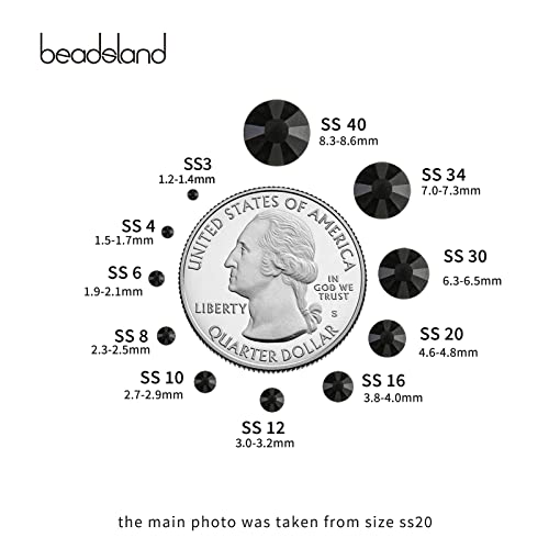 Beadsland Black Round Rhinestones - 1440pcs 100 Deals