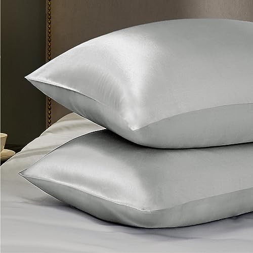 Bedsure Satin Pillowcase Set - Silver Grey 100 Deals