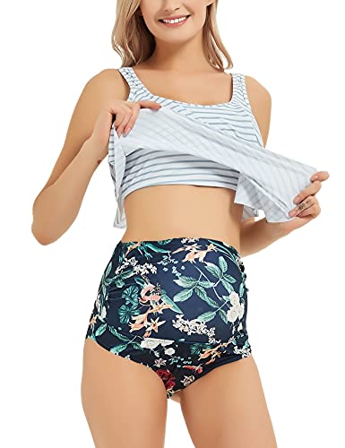 Bhome Maternity Stripe Floral Swimsuit 100 Deals