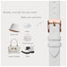 BisonStrap 18mm Leather Watch Band - White/Rose Gold 100 Deals