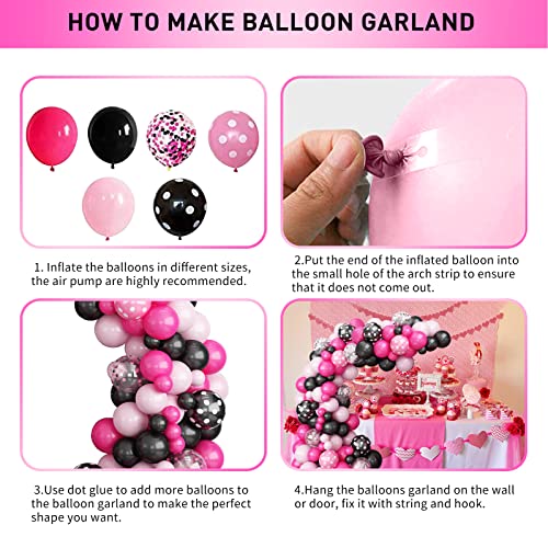 Black & Hot Pink Balloon Arch 100 Deals