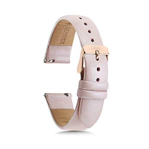 Black Leather Quick-Release Watch Band (Rose Gold) 100 Deals