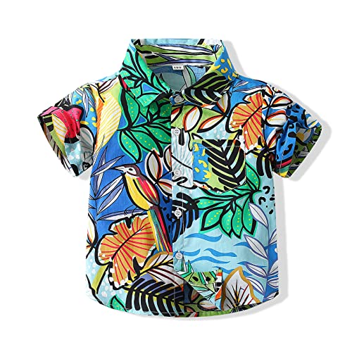Blue Leaf Hawaiian Shirt for Baby Boys (1 Year) 100 Deals