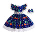 Blue Snow Print Christmas Dress (8-9T) 100 Deals