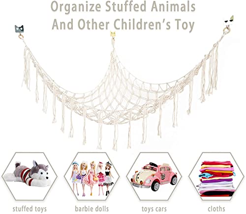 Boho Stuffed Animals Hammock: Macrame Toy Storage 100 Deals