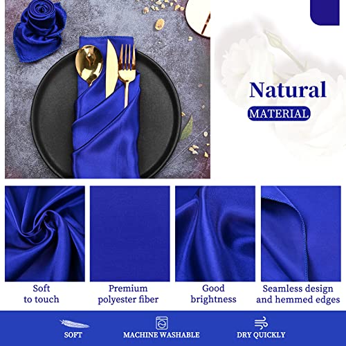 Bright Royal Blue Silk Dinner Napkins 100 Deals
