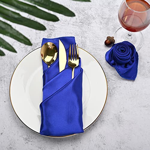 Bright Royal Blue Silk Dinner Napkins 100 Deals