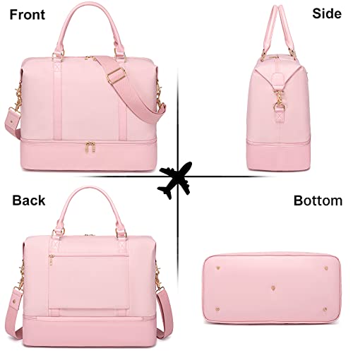 CAMTOP Pink Weekender Bag with Luggage Sleeve 100 Deals