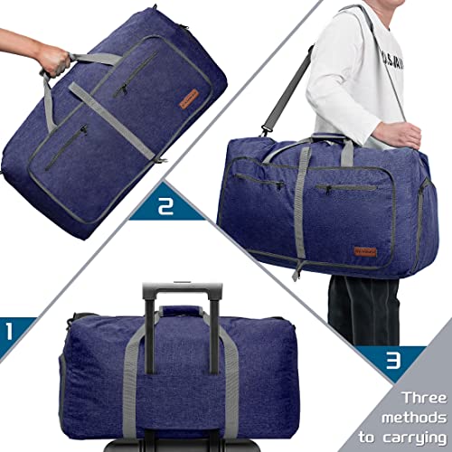 CANWAY 85L Large Blue Duffle Bag for Men 100 Deals