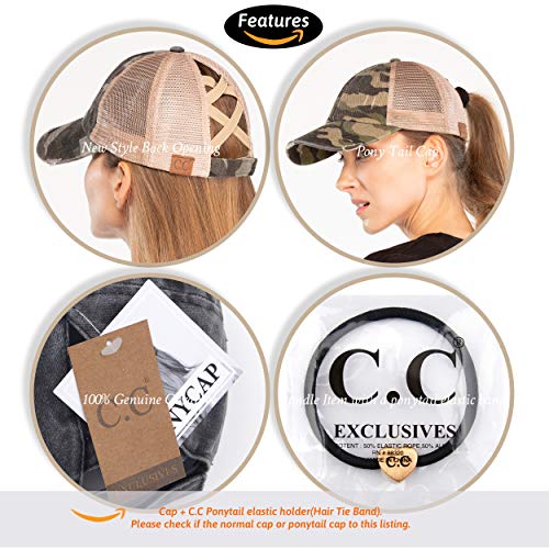 CC Kids Criss-Cross Ponytail Caps - Grey/Camo 100 Deals