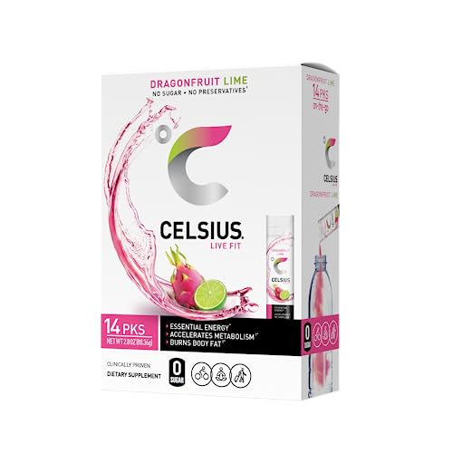 CELSIUS Dragonfruit Lime Powder Sticks - 14 Count 100 Deals