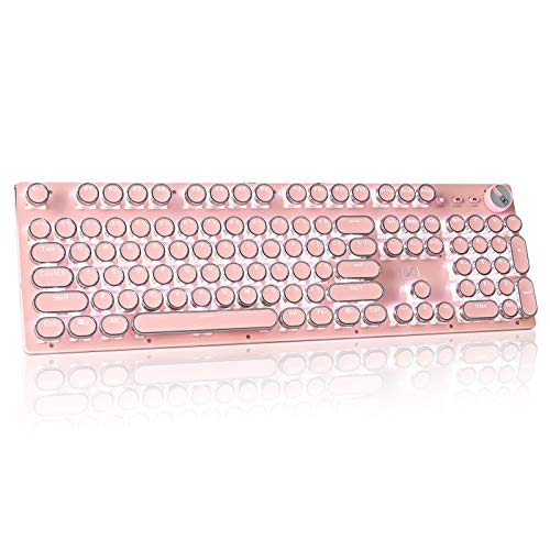 CHICHEN Retro Steampunk Gaming Keyboard - Pink 100 Deals
