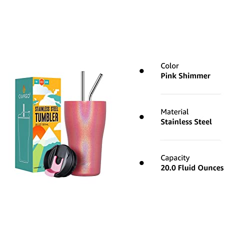 CIVAGO Pink Glitter Coffee Tumbler Straw 100 Deals