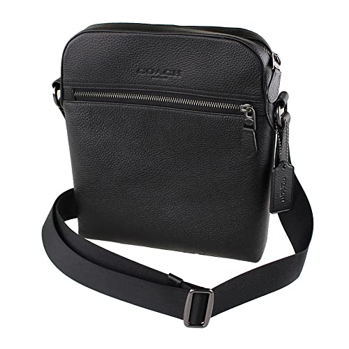 COACH Men's Small Black Leather Shoulder Bag 100 Deals