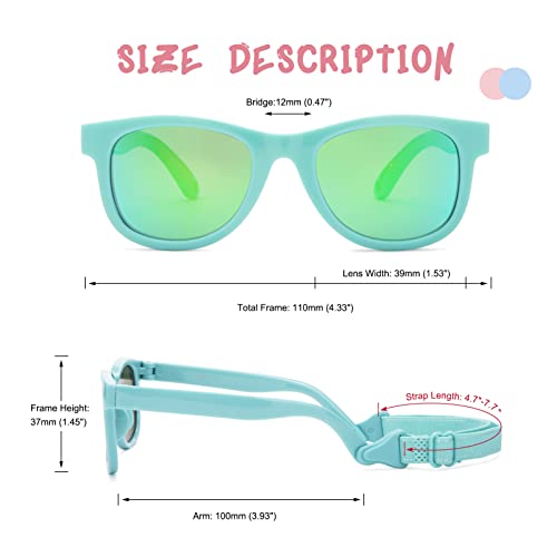 COASION Bendable Baby Sunglasses (Green/Bluish-green Mirror) 100 Deals