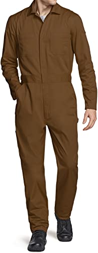 CQR Brown Zip-Front Coverall with Multi Pockets 100 Deals