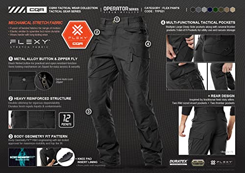 CQR Flex Tactical Pants - Lightweight Outdoor Hiking 100 Deals