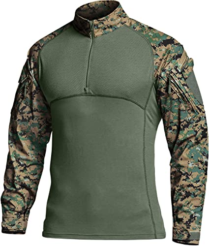 CQR Men's Camo Combat Shirt - 1/4 Zip 100 Deals