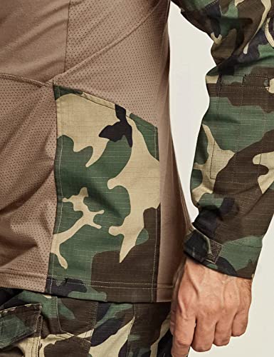 CQR Men's Tactical Combat Shirt - Woodland Olive Green 100 Deals