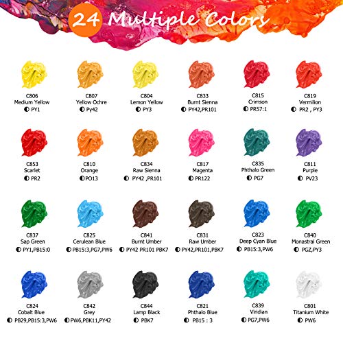 Caliart 24-Color Acrylic Paint Set 100 Deals