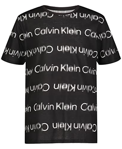Calvin Klein Boys' Blur Black T-Shirt (Size 18-20) 100 Deals