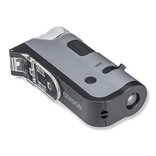 Carson MicroFlip Pocket Microscope: LED/UV, 100x-250x 100 Deals