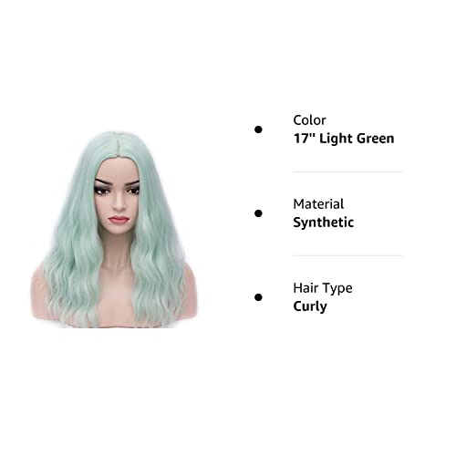 Charming Curly Wig, Light Green (SEO-friendly) 100 Deals