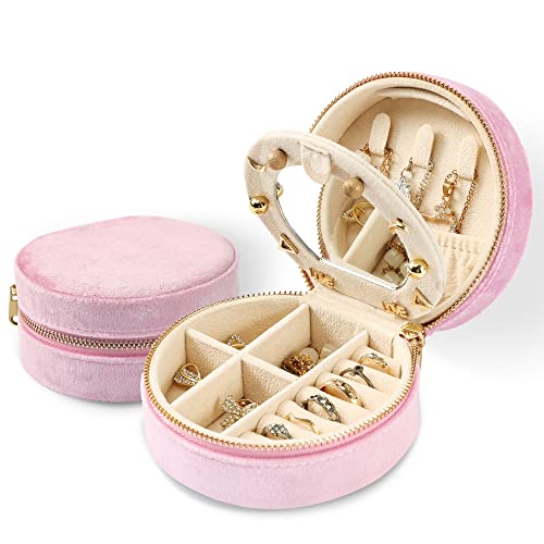 Chic Pink Velvet Mini Jewelry Travel Case 100 Deals