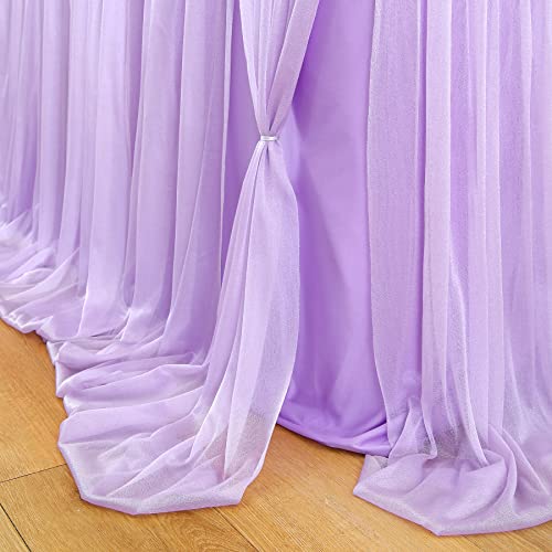 Chiffon Purple Table Skirt - Lavender Tulle Tablecloth 100 Deals