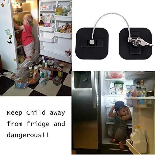Child Proof Refrigerator and Freezer Lock (with Keys) 100 Deals