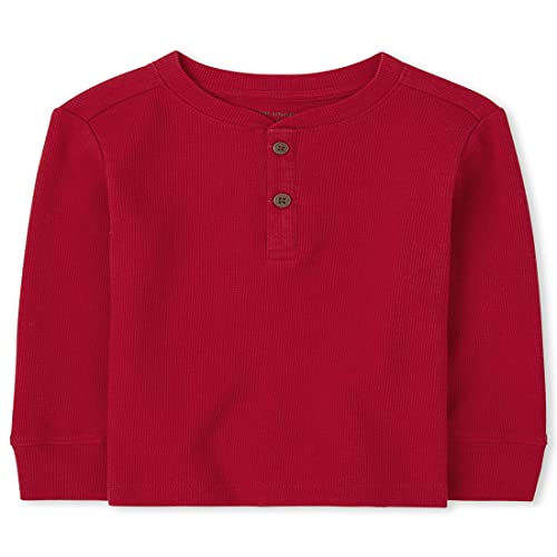 Children's Place Classicred Thermal Henley Top Shirt 100 Deals
