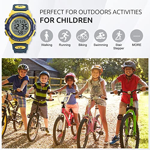 Cofuo Waterproof Kids Sports Watch - Yellow/Navy 100 Deals