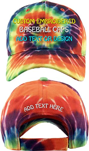 Custom Tie Dye Baseball Hats with Embroidery 100 Deals
