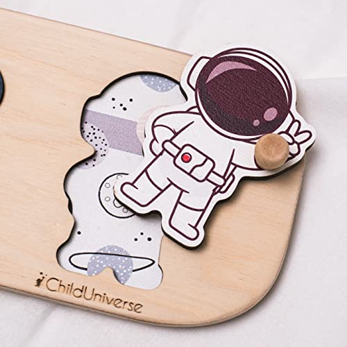 Custom Wood Name Puzzle - Baby Blue Spaceman 100 Deals