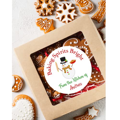 Customizable Holiday Baked Goods Gift Stickers 100 Deals
