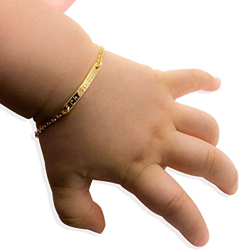 Customized Baby Name ID Bracelet | Gold 100 Deals