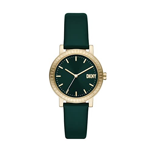 DKNY Soho Gold Green Leather Watch 100 Deals