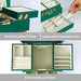 Dajasan 3-Layer Green Velvet Jewelry Box 100 Deals