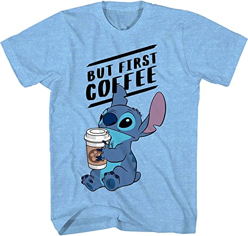 Disney Lilo Stitch Adult T-Shirt, Light Blue 100 Deals