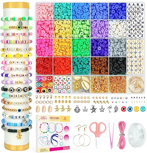 Dowsabel Clay Beads Bracelet Kit for Kids 100 Deals