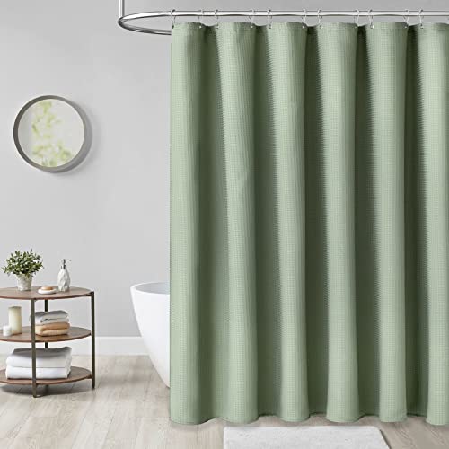 Dynamene Sage Green Waffle Textured Shower Curtain 100 Deals