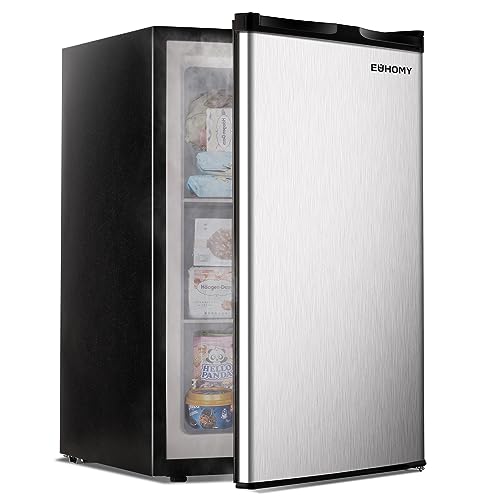 EUHOMY Upright Freezer, Compact Stainless Steel 100 Deals