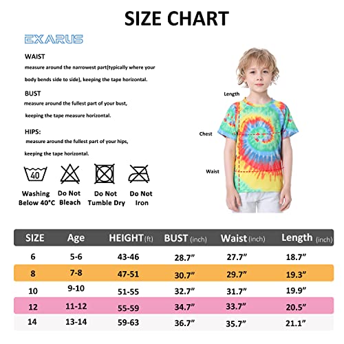 EXARUS Boys Tie-Dye Rash Guard Swim Shirt 100 Deals