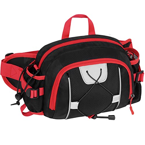 FIORETTO Hiking Fanny Pack - Black+Red 100 Deals