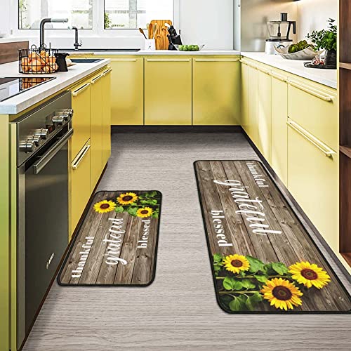 Farmhouse Kitchen Sunflower Mats Set - 2Pcs 100 Deals