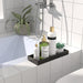 Farmhouse Wooden Bathroom Vanity Tray, Black/Gold 100 Deals