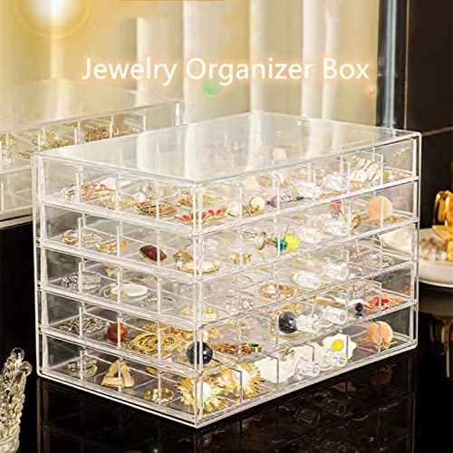 Feadily Acrylic Jewelry Box - 5 Drawer Organizer 100 Deals