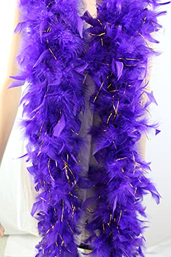 Feathered Frenzy Tinsel Boa - Purple/Gold 100 Deals