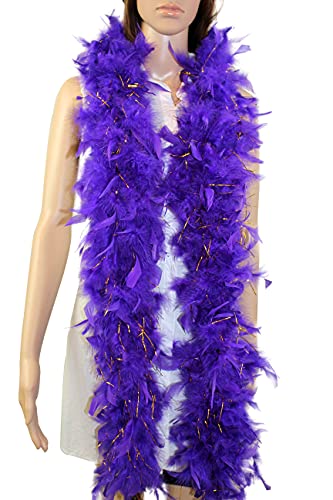 Feathered Frenzy Tinsel Boa - Purple/Gold 100 Deals