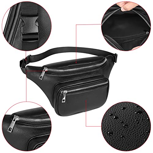 Geestock Black Leather Fanny Pack 100 Deals